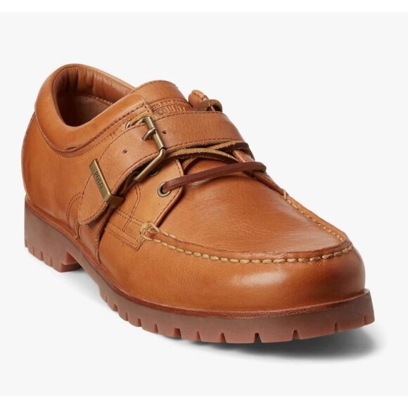 NWOB Polo Ralph Lauren Ranger Low Brown Leather Shoes Mens US 7.5 $219 [jb] - Picture 2 of 15